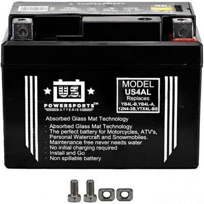 US Powersports US4AL AGM Battery YTX4L-BS YT4L-BS