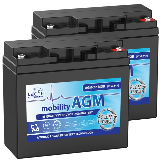 12v 22Ah Mobility Scooter Batteries AGM-22-MOB