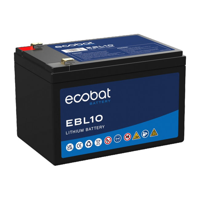 12v 10Ah Lithium Battery 128Wh Ecobat EBL10