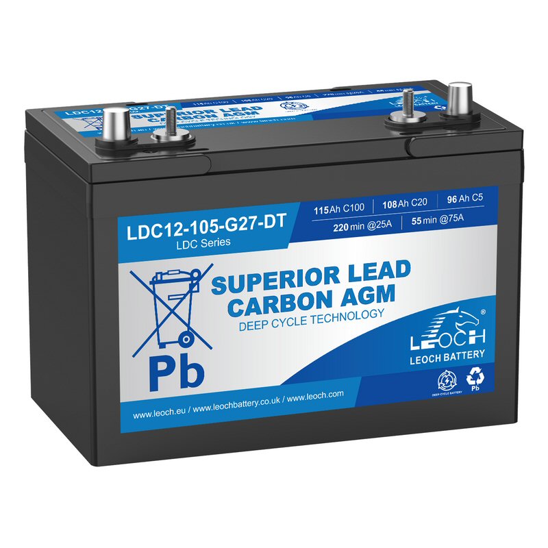 Leoch Superior Lead Carbon AGM 105Ah Battery (LDC12-105-G27-DT)