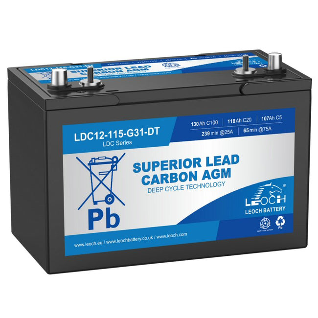 Leoch Superior Lead Carbon AGM 115Ah Battery (LDC12-115-G31-DT)