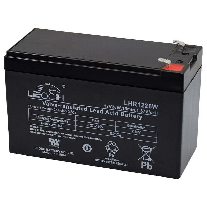 Leoch LHR1226W T2 High Rate 12V 7Ah 26W Rechargeable Battery