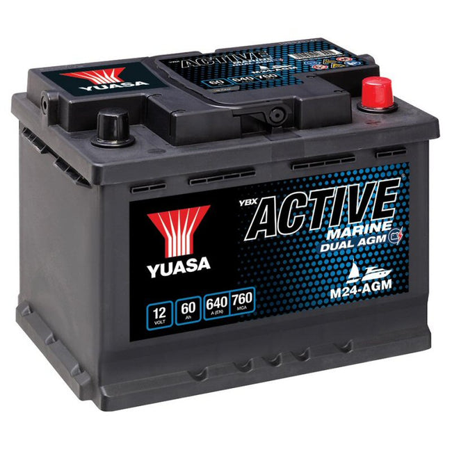 M24-AGM Yuasa Active Marine Dual AGM Battery 12V 60Ah 640A