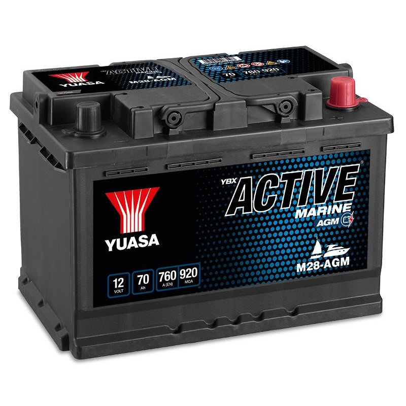 M28-AGM Yuasa Active Marine Dual AGM Battery 12V 70Ah 760A